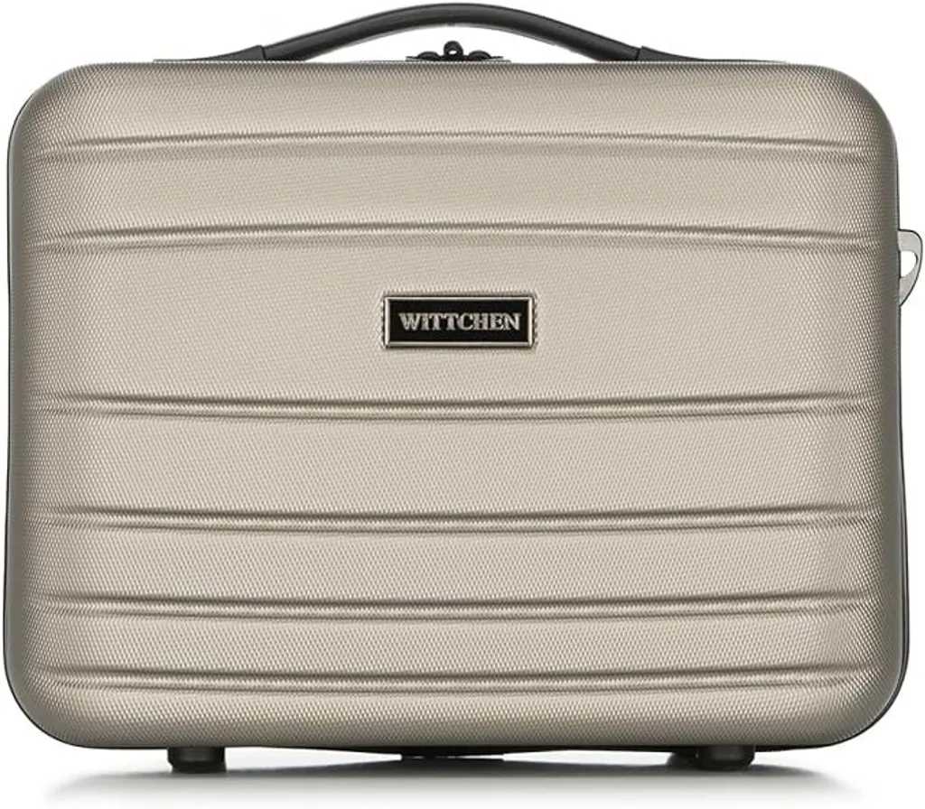 Vanity Case Rigide Champagne en ABS - Trousse de Toilette Voyage Femme
