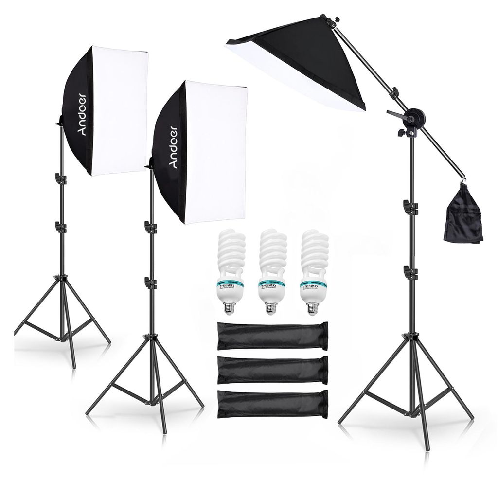 Andoer Studio-Fotografie-Lichtset, Softbox-Beleuchtungsset Produktbild 