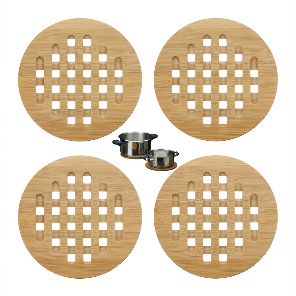 relaxdays Untersetzer 4er Set rund Produktbild 