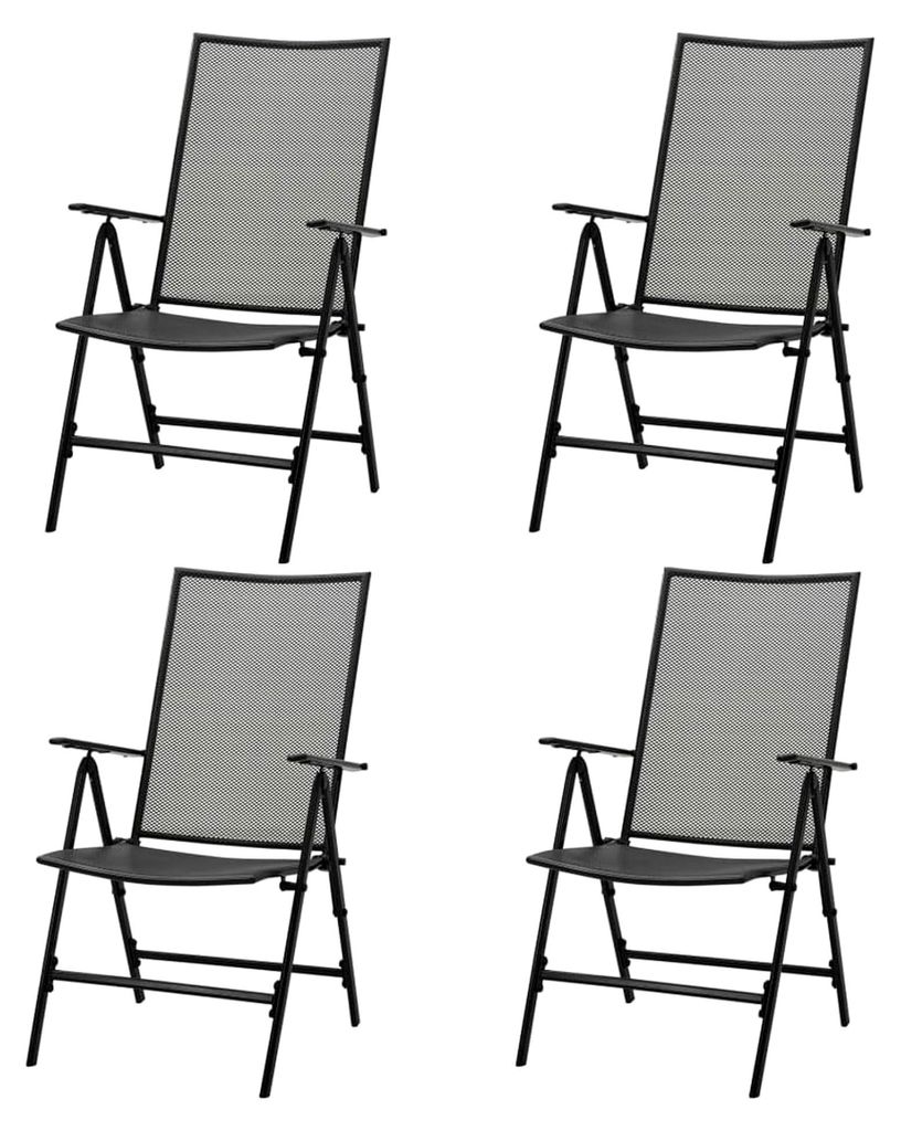 Klappstühle 4 Stück Mesh Stahl Anthrazit