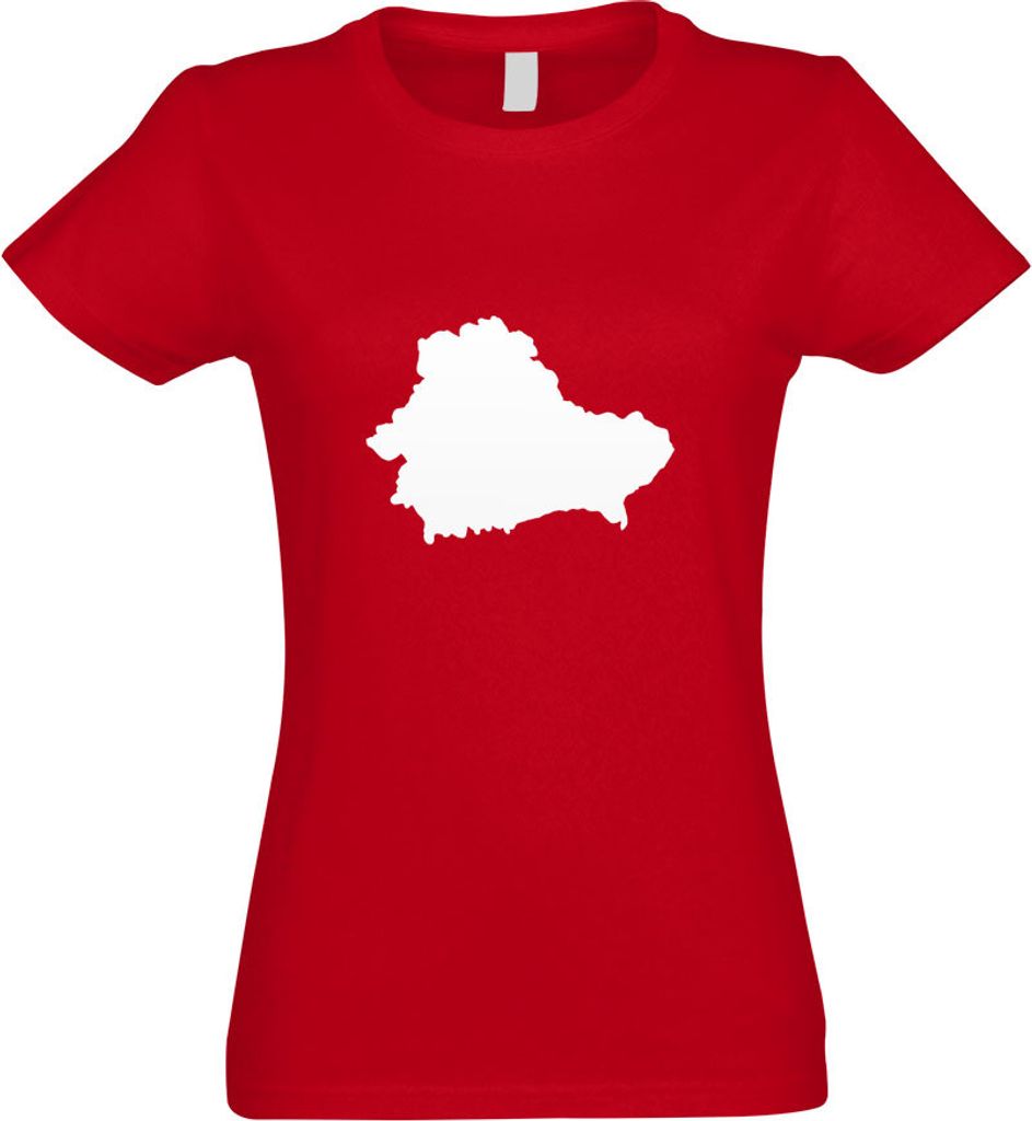 Kiwistar - T-Shirt tailliert - Damen - rot - Belarus - Weißrussland - mit Motiv Bedruckt - Funshirt Design - Sport - Freizeit - Damen - XL