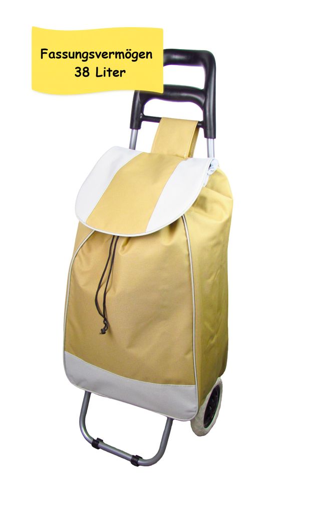Einkaufstrolley klappbar 38L – leicht & stabil – wetterfest - Beige