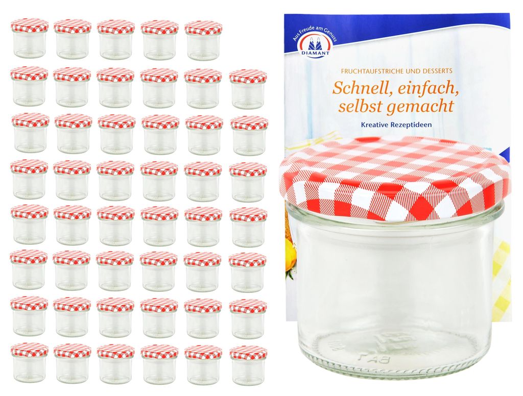 sada 48 sklenic 125 ml Do 66 červené kostkované víčko Obrázek produktu 