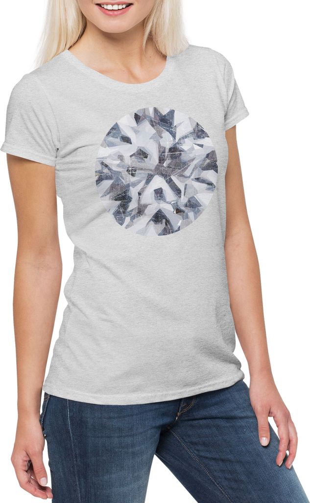 Urban Backwoods Diamond V, Damen T-Shirt, Farbe: Hellgrau, Größe: 3XL