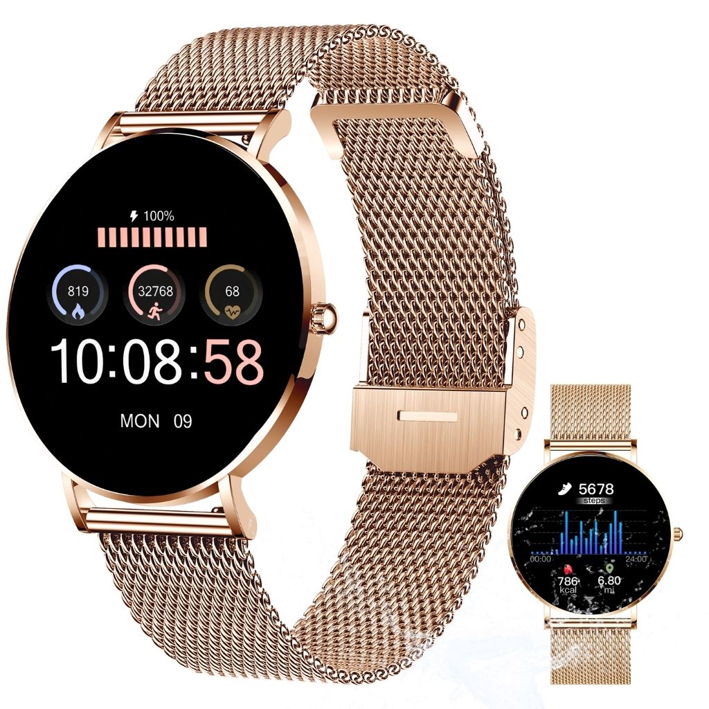 XCOAST SIONA 2 Damen Smartwatch (4,2 cm/1,3 Zoll) Rosegold Produktbild