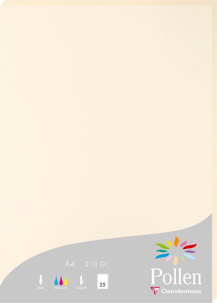 Clairefontaine 24204C Carta Pollen A4 210 g, 25 fogli, Immagine del prodotto 