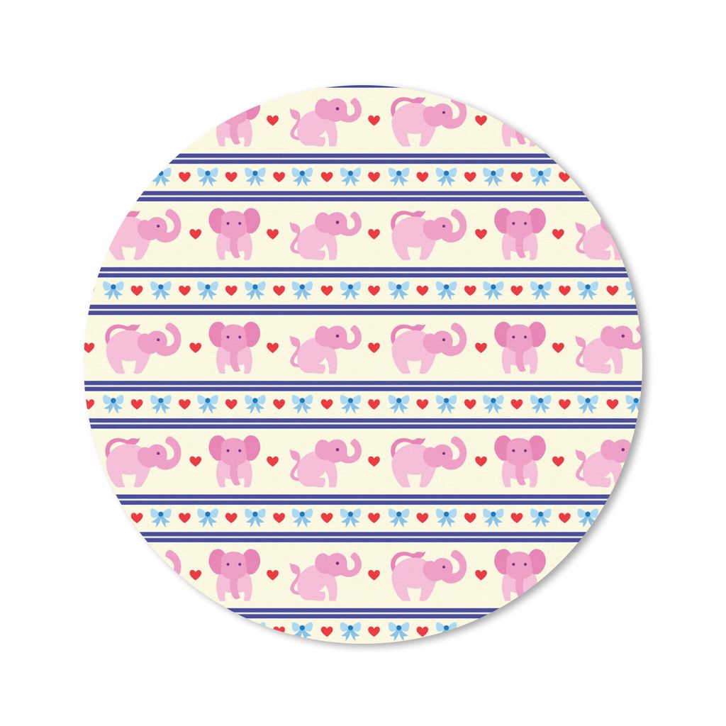 MuchoWow® Mauspad Mousepad Rosa - Elefant - Linie - Design Produktbild 