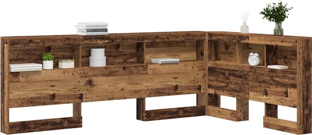 Stabli Aufbewahrungskopfteil mit Regal Altholz 120cm Holzwerkstoff - DE568586 - Kopfteile