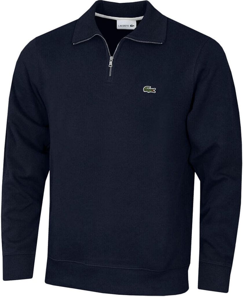 Lacoste Pullover Sweatshirt mit Stehkragen und Reißverschluss
