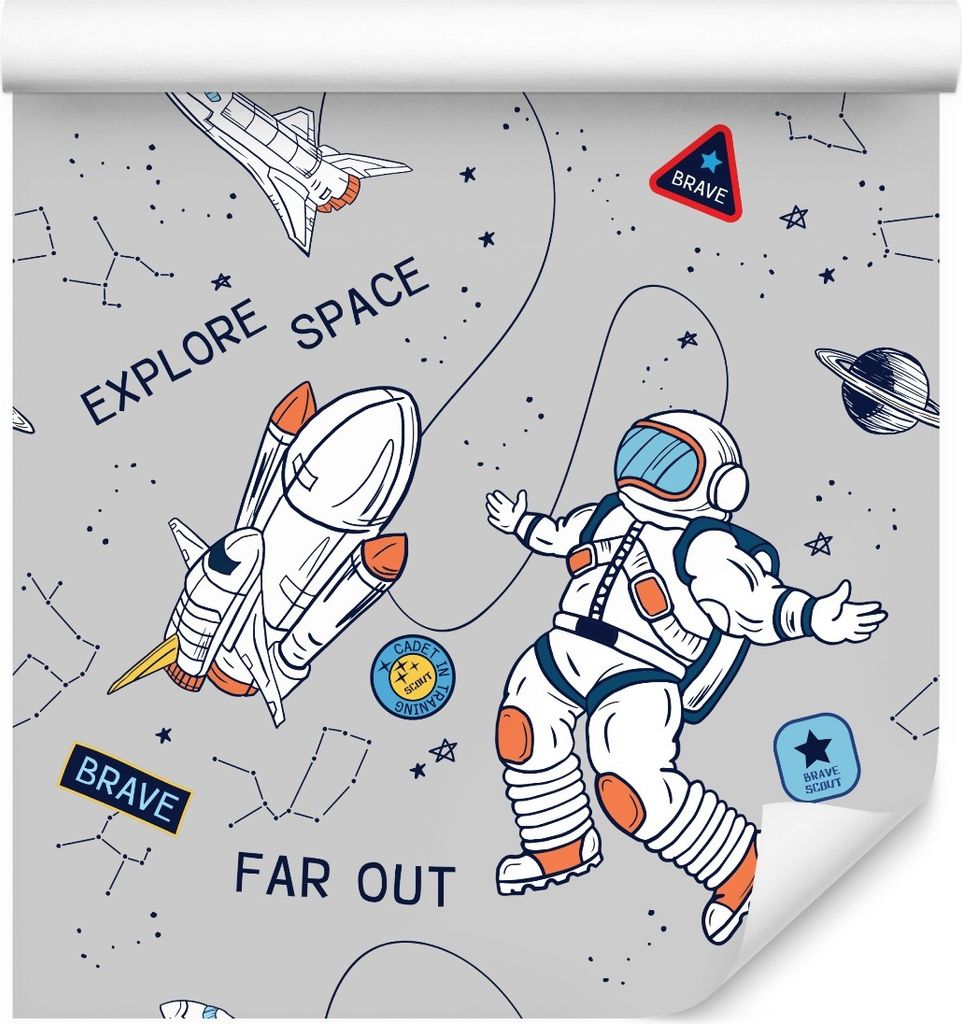 10m VLIES TAPETE Rolle Kinderzimmer Kosmos Astronaut Planeten Sterne XXL
