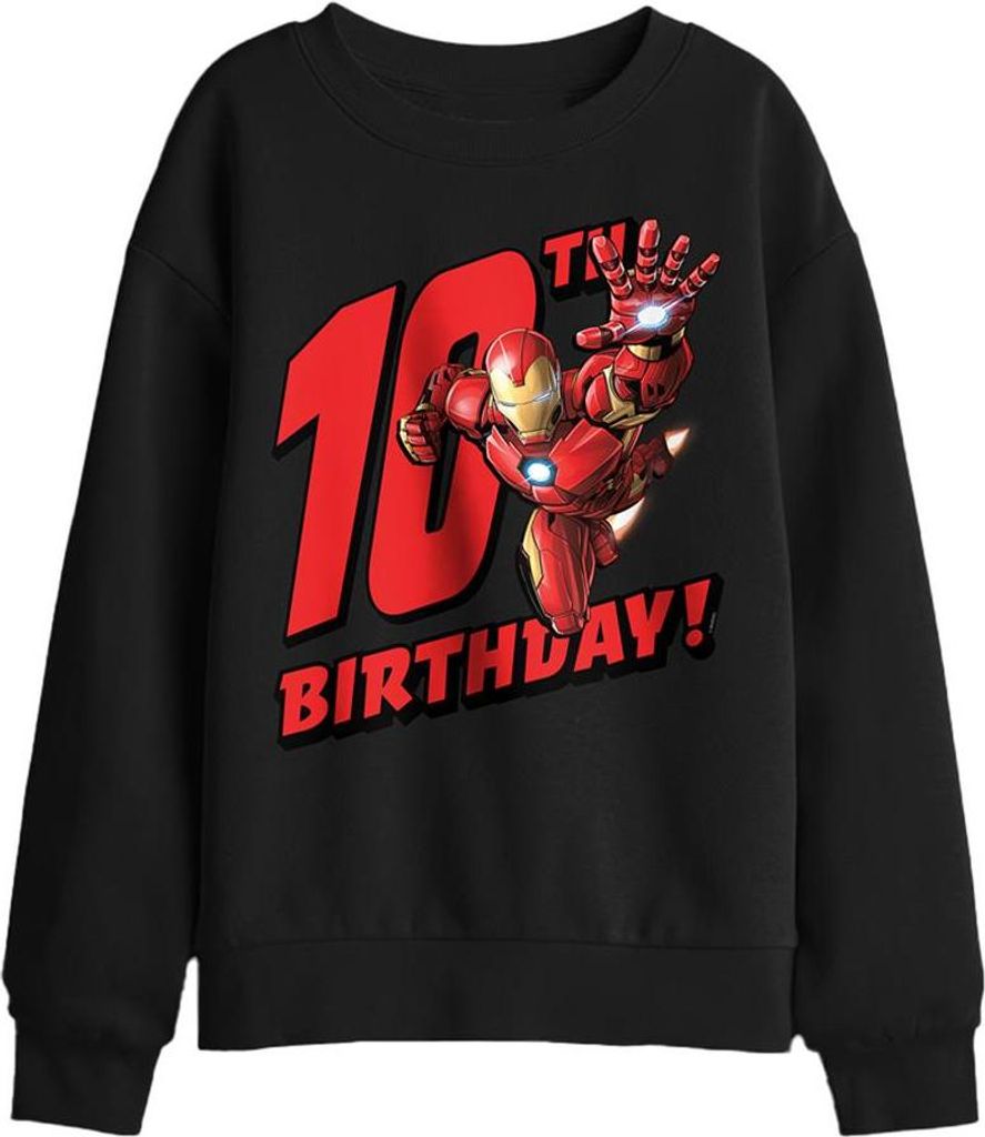 Iron Man - Sweatshirt für Kinder, 10. Geburtstag TV29598 (116) (Schwarz)