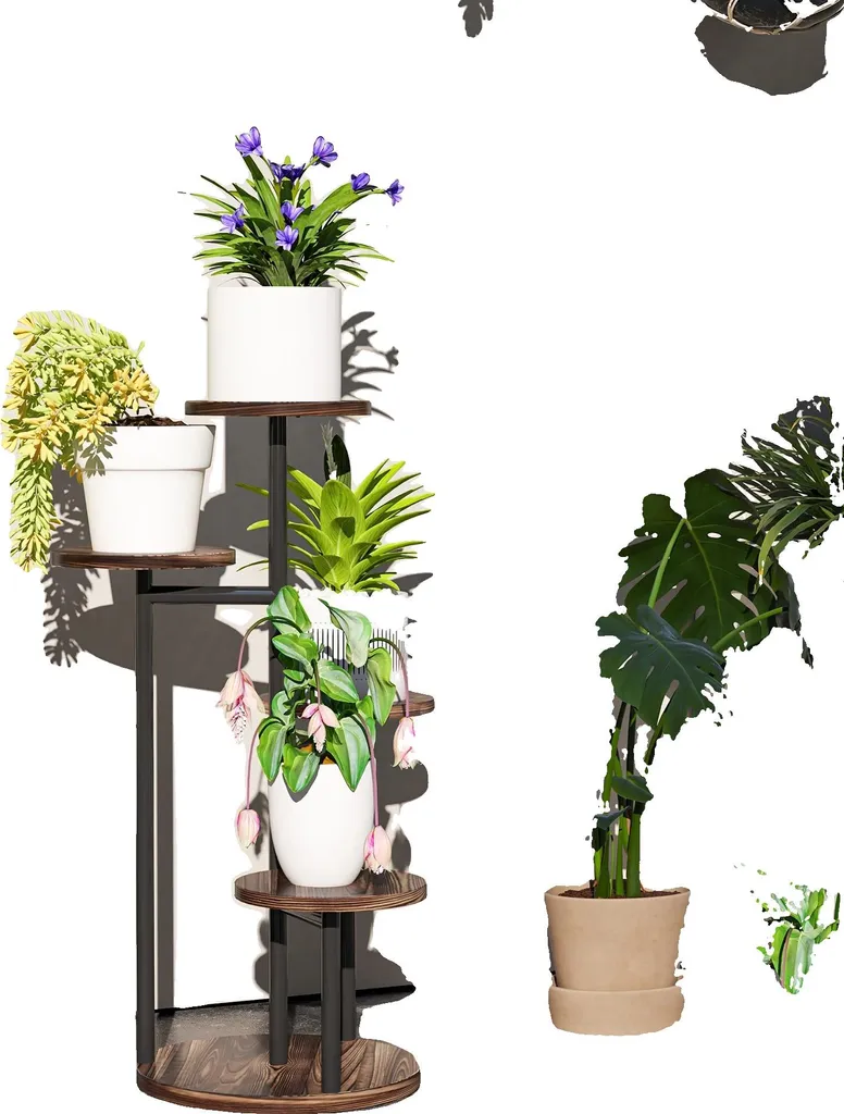 Porte-plante en acier et épicéa 43x43x70 cm - Support robuste de qualité