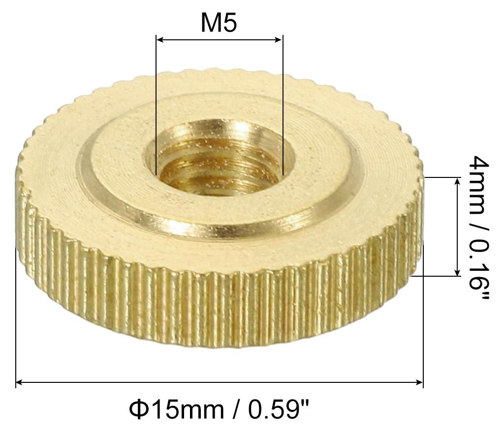 Ger?ndelte Daumenmuttern, 3 Stš¹ck M5 x D16mm x H4mm Messing Griffmuttern R?ndelmuttern mit Hohem Kopf Befestigungselemente fš¹r 3D-Drucker Tei...