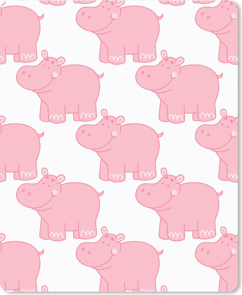 MuchoWow Mauspad Mousepad Nilpferd - Rosa - Mädchen - Kind - Muster 30x40 cm - Mousepads - Maus Mat - Pad - Mausunterlage - Mausmatten