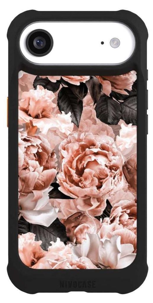 NIVOCASE Hülle für Apple iPhone Air Stoßfeste Handyhülle NIVOmax Case Schwarz Blume Rose Vintage
