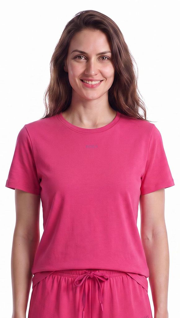 BOSS Damen-Pyjama-T-Shirt aus Baumwolle mit kurzen Ärmeln Produktbild 