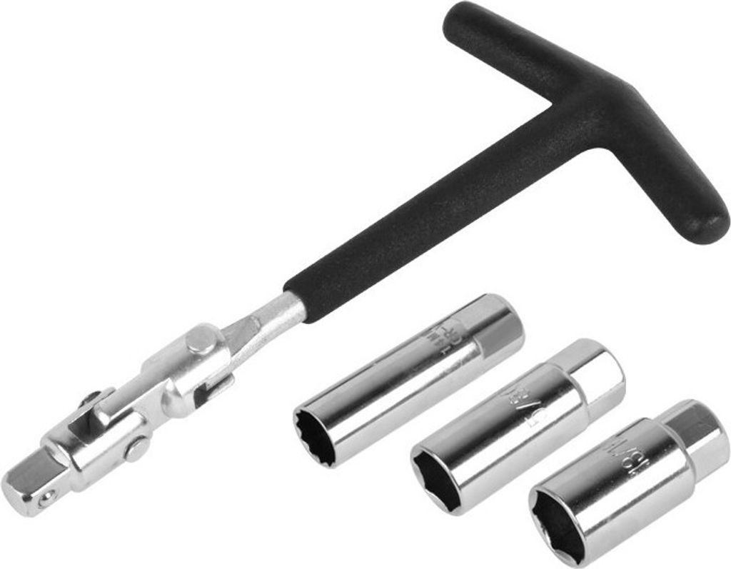 Zündkerzenschlüssel mit 14 mm-, 16 mm- und 21 mm-Einsätzen