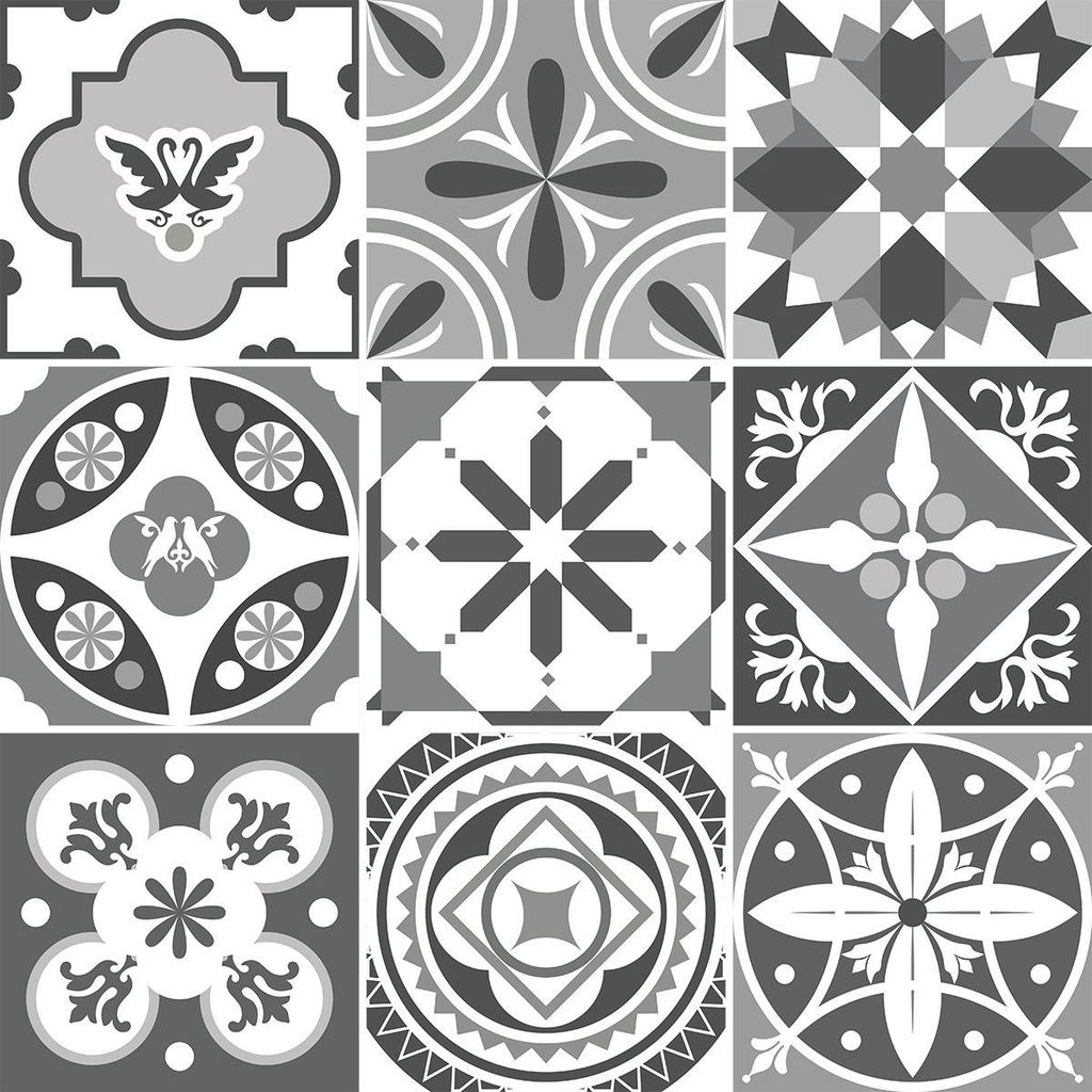 Selbstklebende Fliesenaufkleber für Küche und Bad – 9 Fliesenaufkleber – 9 Aufkleber 10 x 10 cm