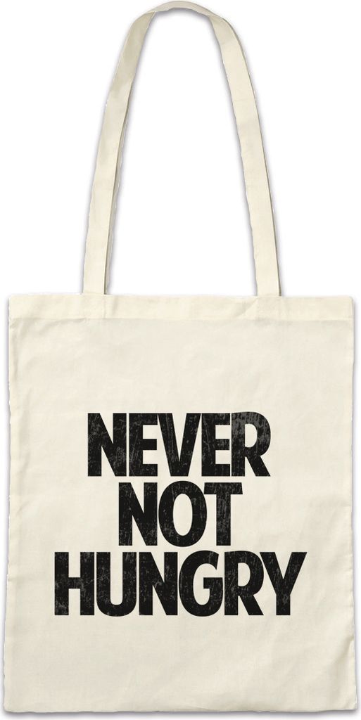 Urban Backwoods Never Not Hungry, Stofftasche, Farbe: Beige