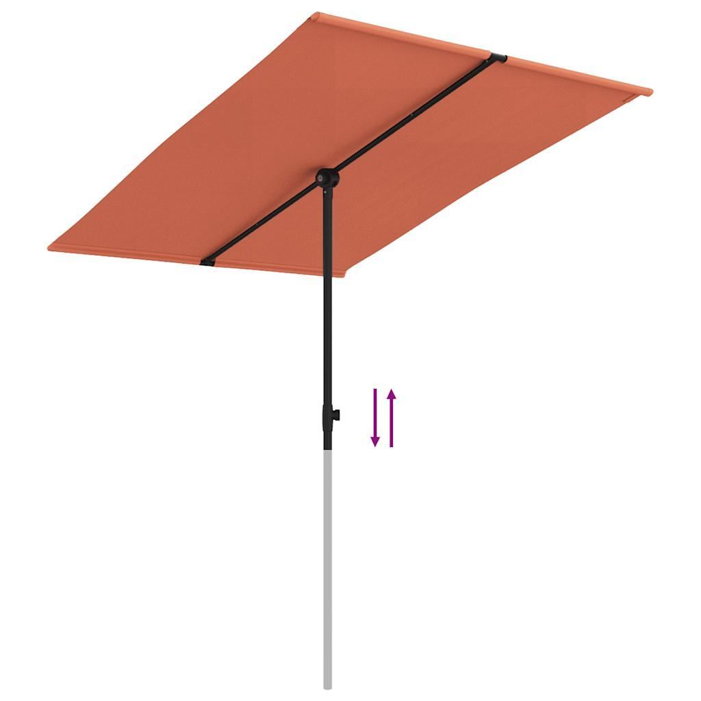 vidaXL Parasol avec mât en aluminium 2x1,5 m Terracota Image du produit 