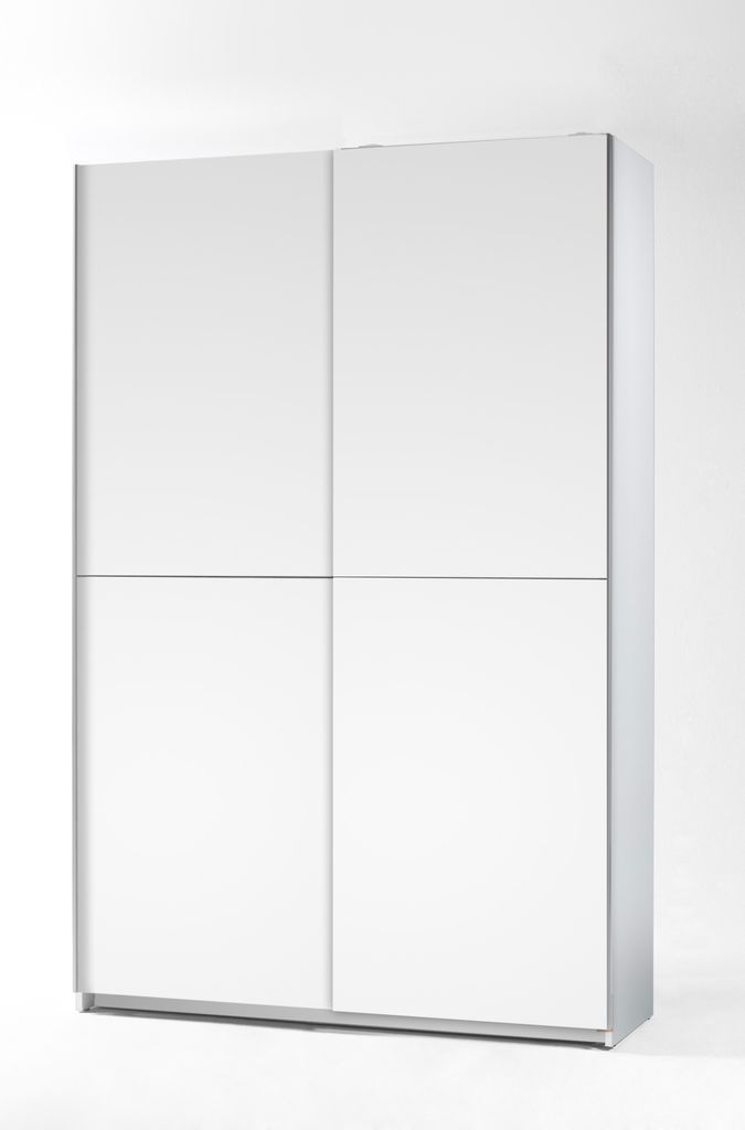 Fast Schiebetürenschrank 125 cm Weiß Produktbild 1