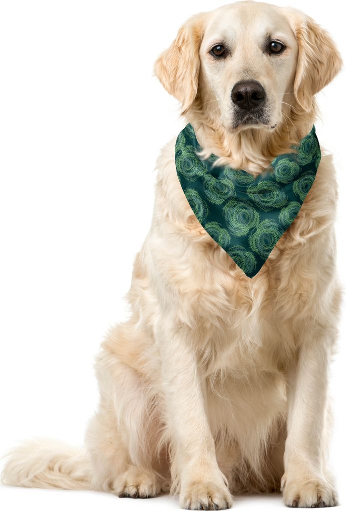 ABAKUHAUS Botanisch Haustier Bandana, Abstrakt Tumbleweed Pflanze, 55x55 cm, Teal Farn-Grün
