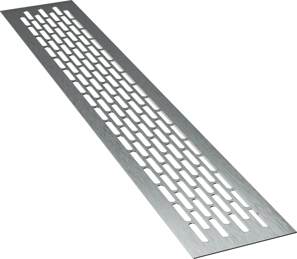 1 x sossai Aluminium Lüftungsgitter 44 x 8cm in Ino x Belüftungsgitter Türgitter Stegblech Abluft