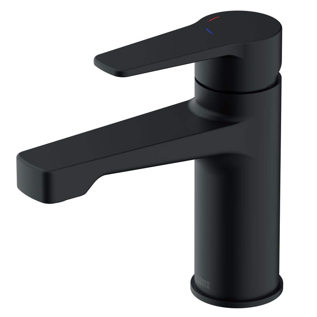 Lenz MOLA Waschtischarmatur Schwarz-Matt – moderner Auslauf, Anti-Fingerabdruck, Keramikkartusche, Push-to-Open Ventil, Markenmischdüse 46010851