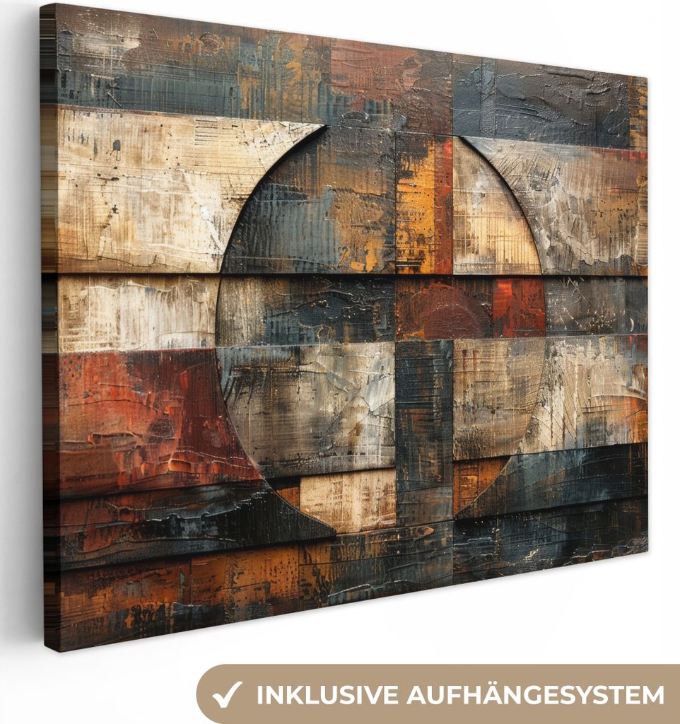 MuchoWow® - Leinwandbilder - Kunst - Braun - Abstrakt - Produktbild 