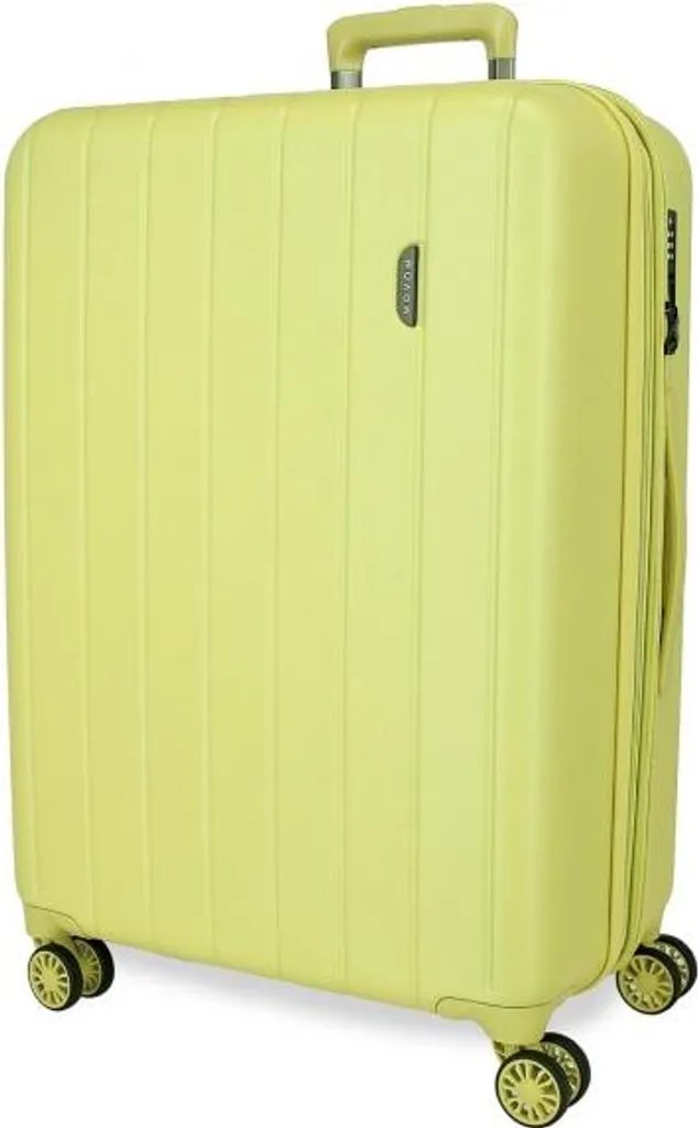 Trolley MOVOM Wood Yellow 68L: Viaggia con Colore e Sicurezza ABS