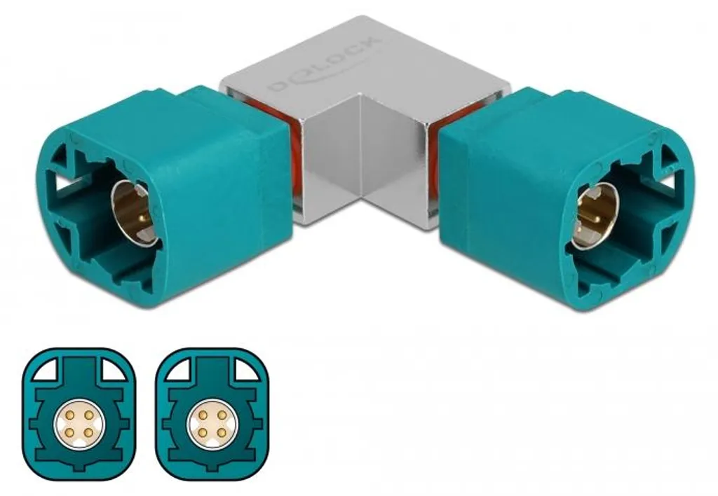 Adaptateur HSD Z Mâle vers HSD Z Mâle Coudé Delock 90497 Noir - 2