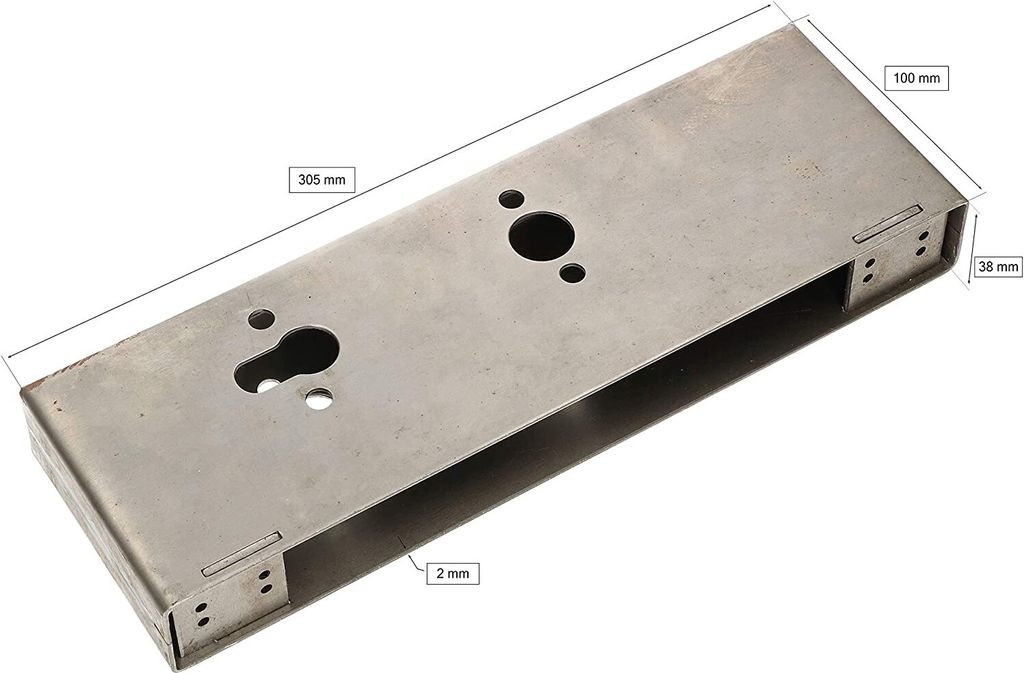 KOTARBAU Einsteckschloss 90x63mm für Profilzylinder Rechts mit Kasten Einlassschloss für Tore Türen Pforten