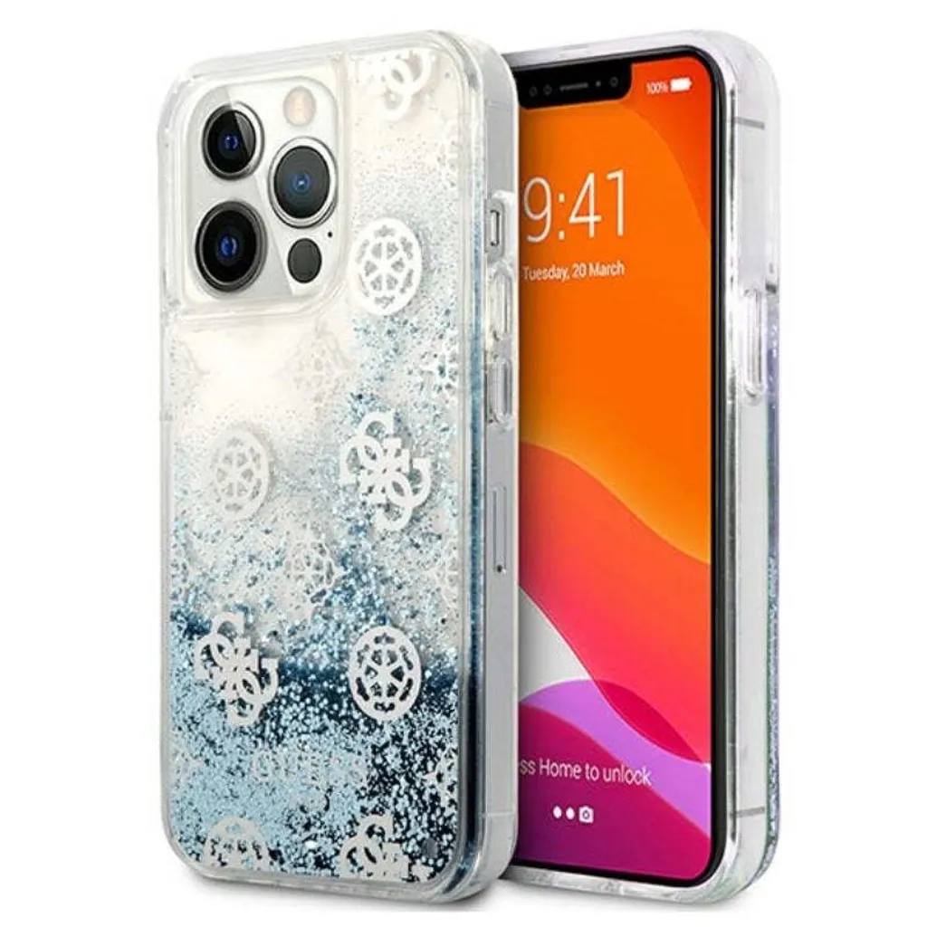 Cover iPhone 13 Pro Guess Blue Glitter - L'accessorio Must-Have dell'anno