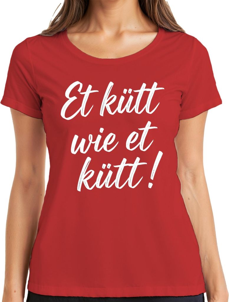 Et kütt wie et kütt Kölsch Köln Karneval Fastnacht närrische Tage Damen T-Shirt, Rot, XXL