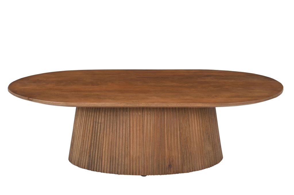 SIT Möbel Couchtisch | ovale Tischplatte | Mango massiv natur | B 120 x T 70 x H 37 cm | 14885-01 | Serie AMBRA