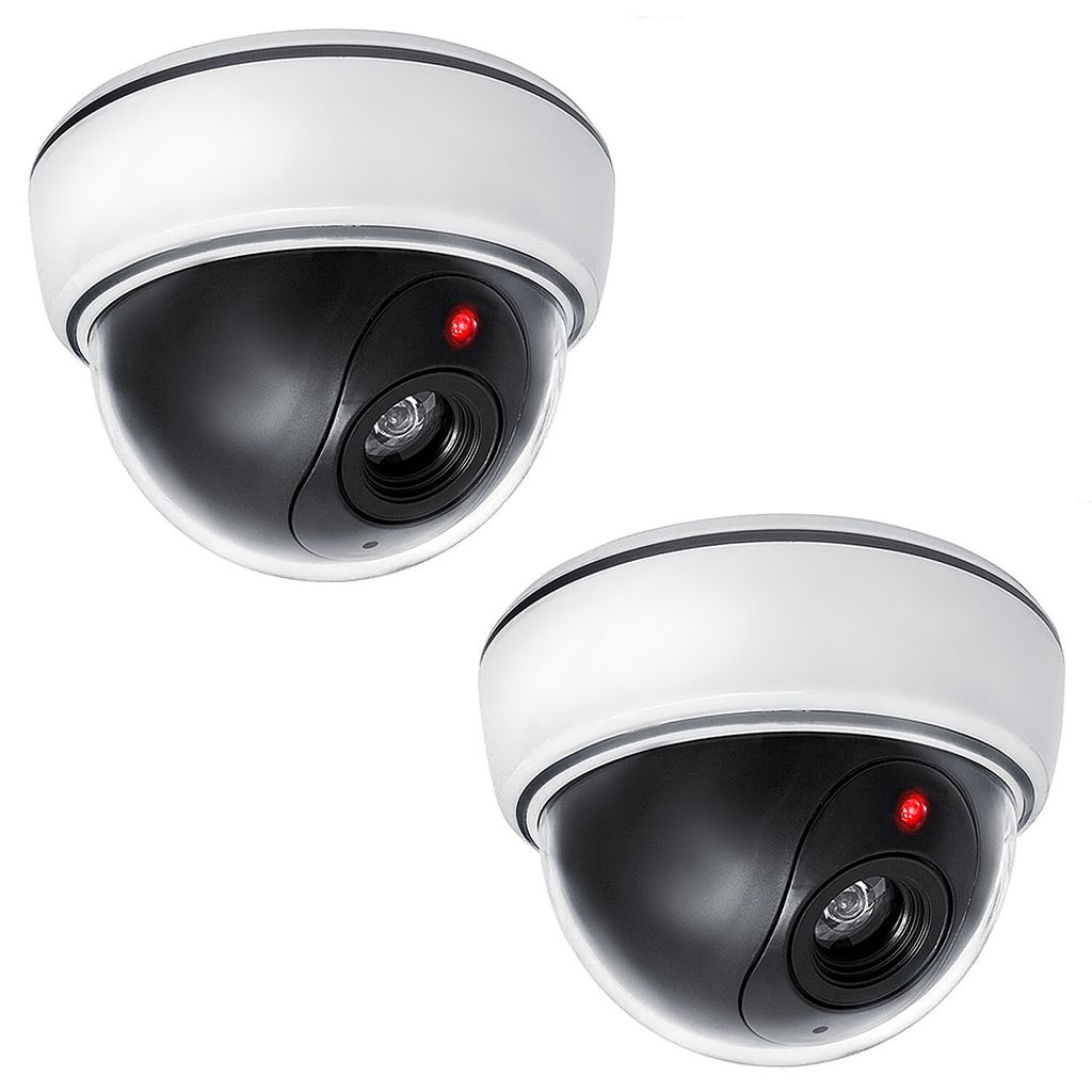 2x Dummy-Dome-Kamera mit blinkender LED