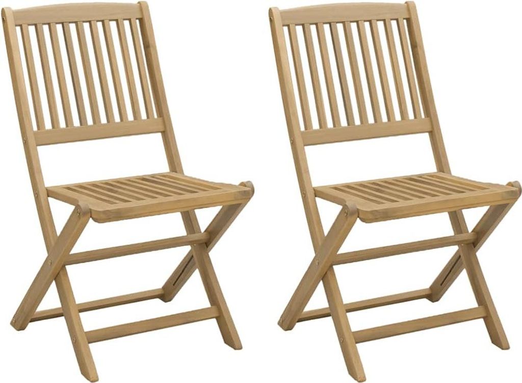vidaXL Gartenstühle 2 Stk. Klappbar 44x50x88 cm Massivholz Produktbild 