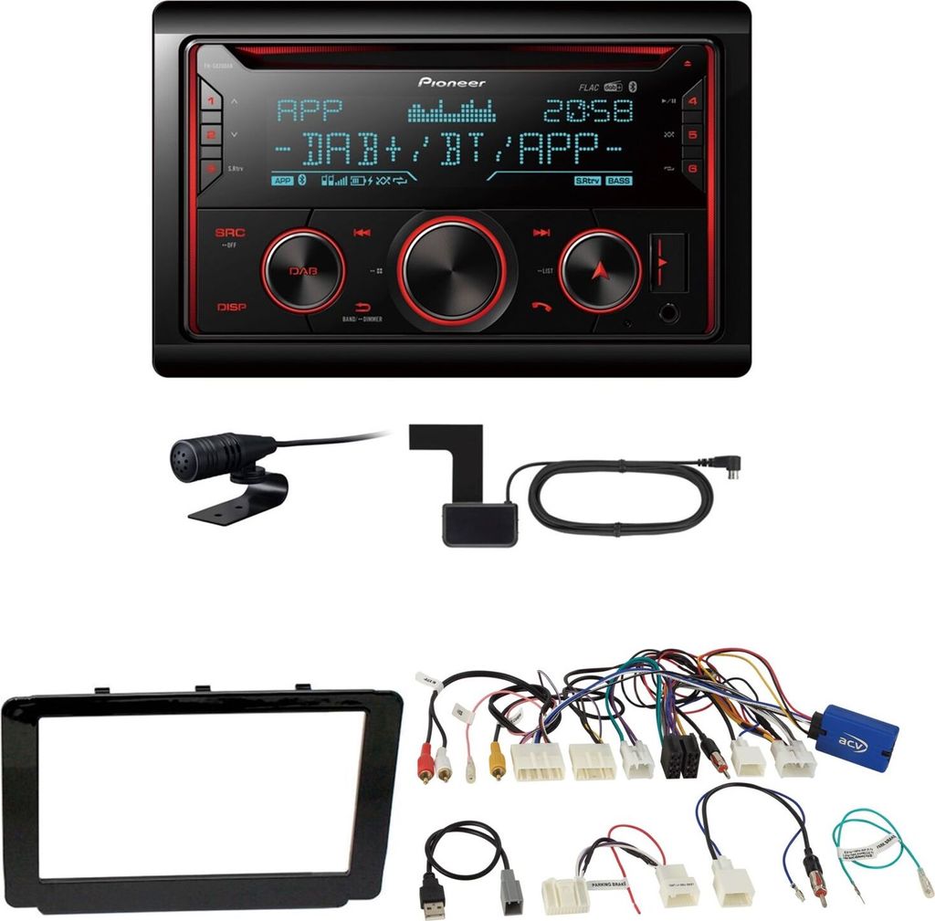 Pioneer FH-S820DAB USB Digitalradio MP3 Einbauset für Toyota Hilux 2016-2019