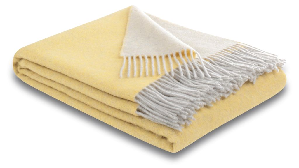 Biederlack Kaschmirplaid Farbe yellow-creme Größe 150 x 200 Produktbild 