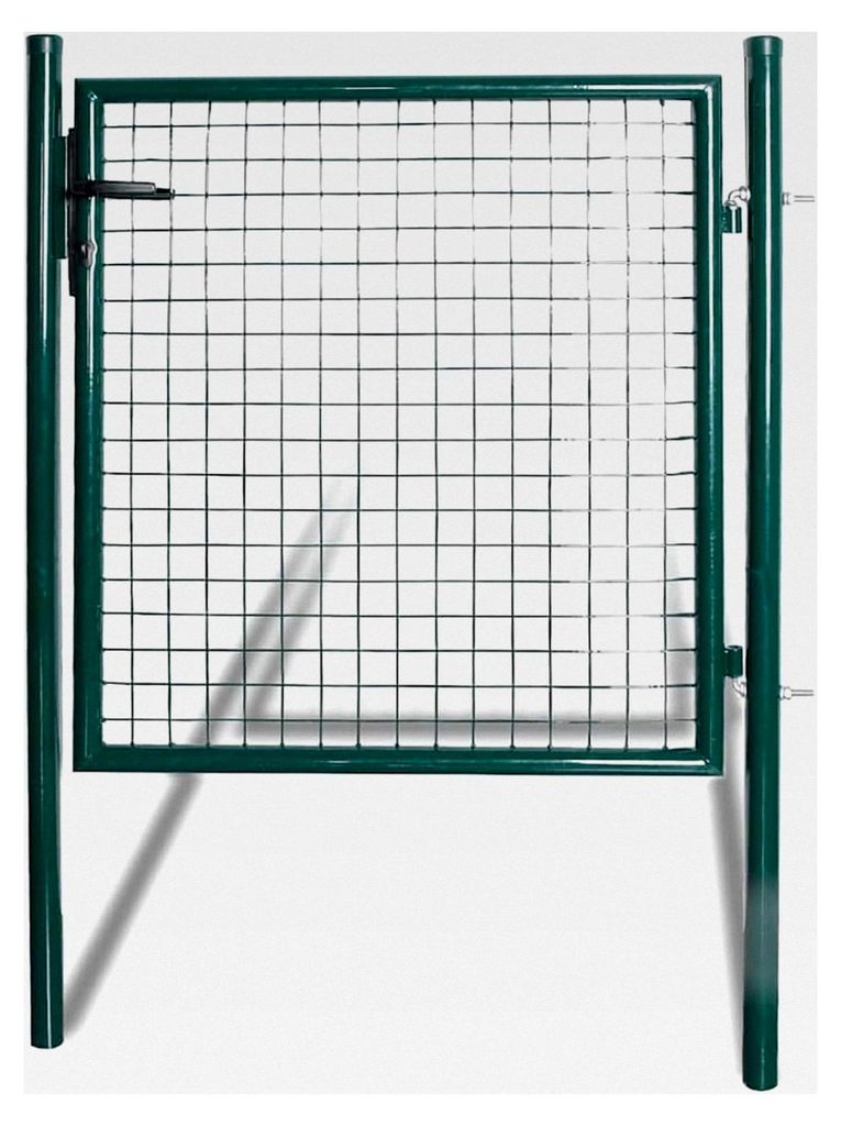 Einzeltür-Gartentor 100x100 cm aus pulverbeschichtetem Stahl, Zauntor für Einfahrt, Seitenzugang, Tiergehege, Gewerbegrundstück