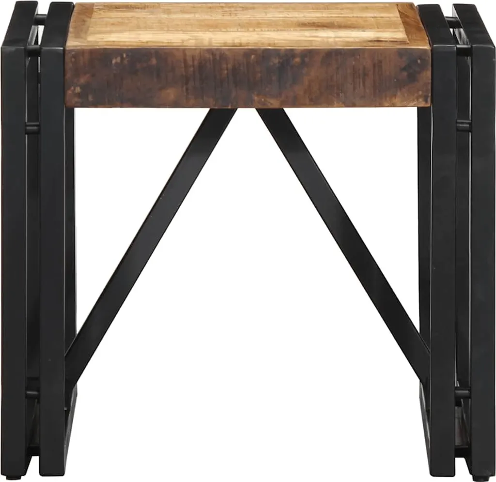 Tavolino Quadrato SYFAX 40x40x35 cm Legno Mango Massello Naturale