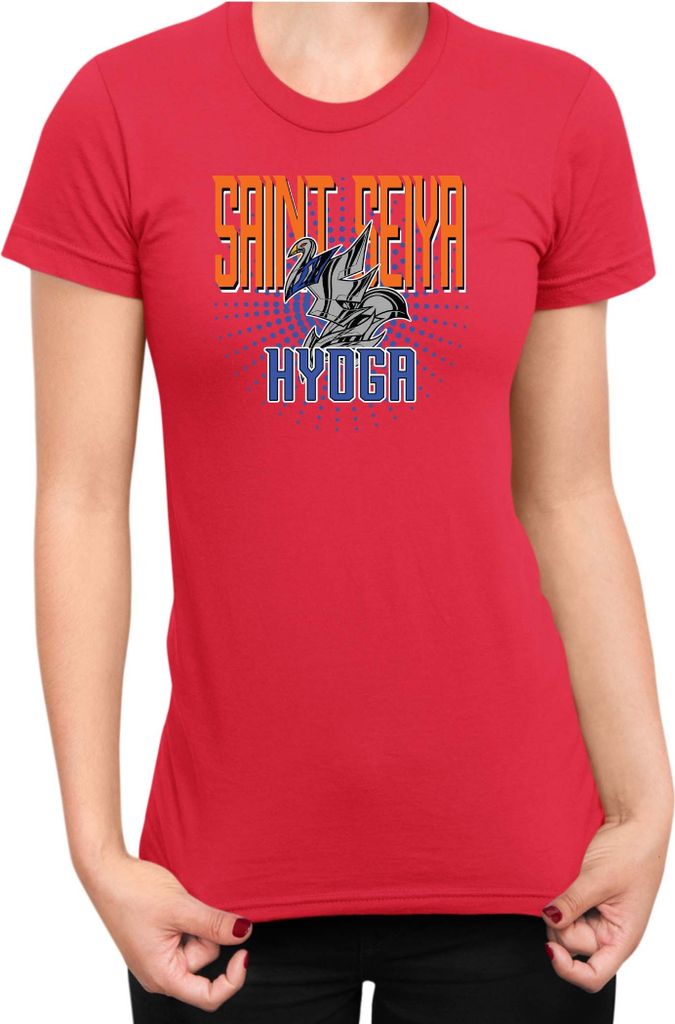Damen T-Shirt Japan Anime Manga Saint Anime Seiya Hyoga Hyoga, Lady L / Rot
