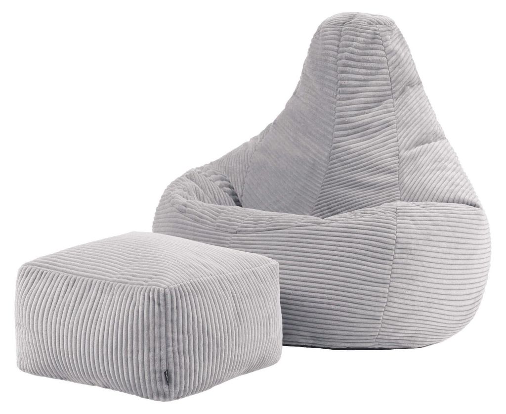 icon Bean Bag Dalton ze stołkiem, szary, sznurek, duży, Zdjęcie produktu 