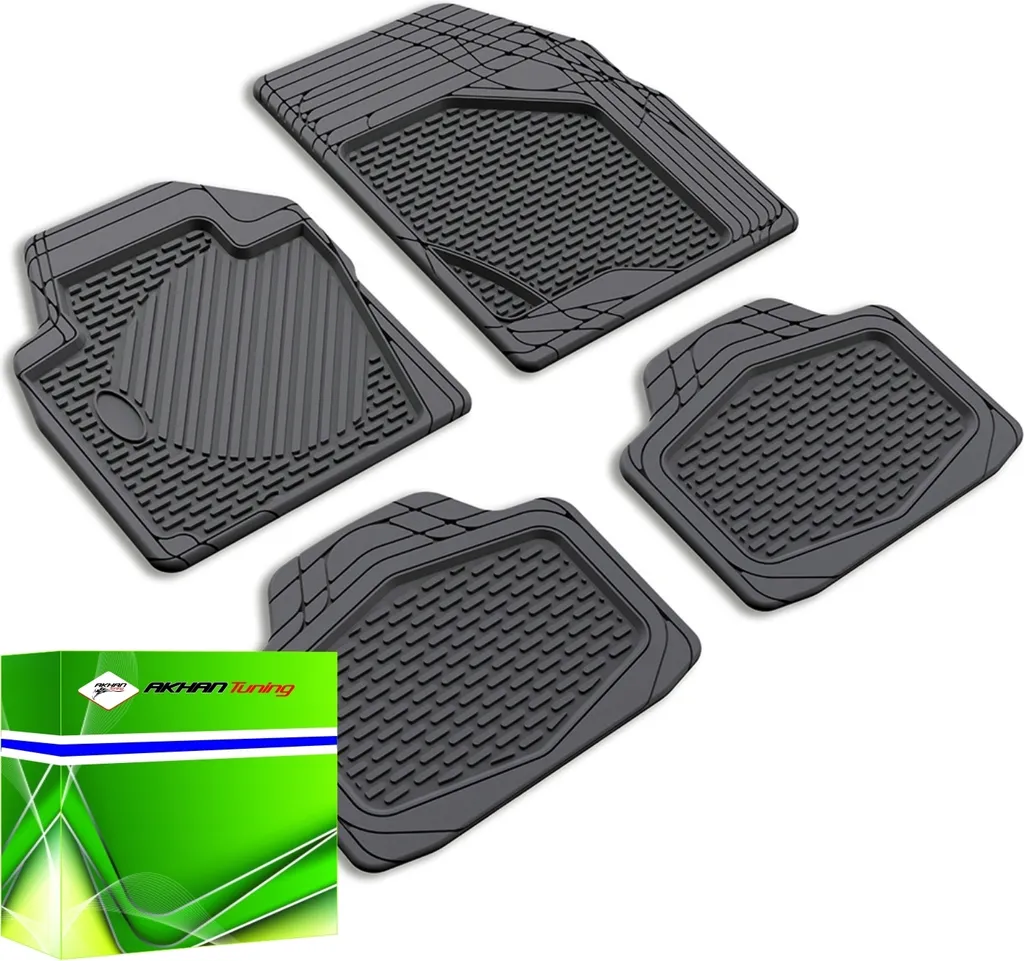 Offerta DK0400 Tappetini Gomma Auto Lux Semi: 4 Pezzi Nero Super Grip