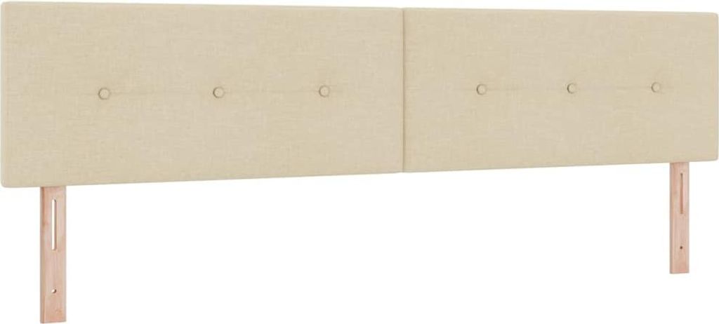 vidaXL LED Kopfteil mit LED-Lichtleisten Creme 200 cm Stoff