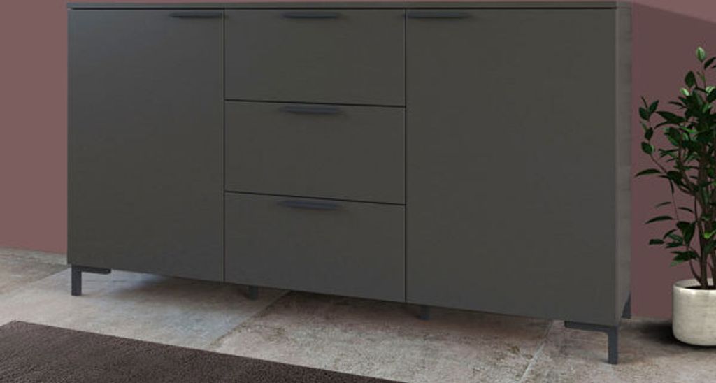 Kommode "Altanative" Sideboard 150cm 2-türig kosmos grau weiß