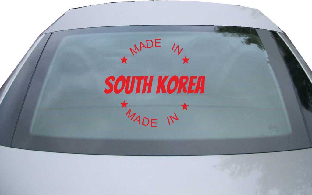 Indigos UG - Aufkleber Heckscheibe & Motorklappe DE7103 - rot - 600x545 mm - South Korea - Auto Scheiben Fenster Heckklappe Tuning Racing JDM - Die...