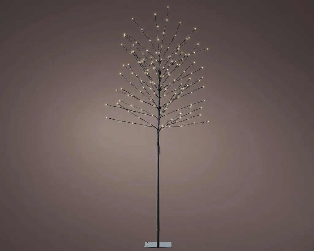 Décoration de Jardin Arbre de Noël Lumineux 160 LED Blanc Chaud