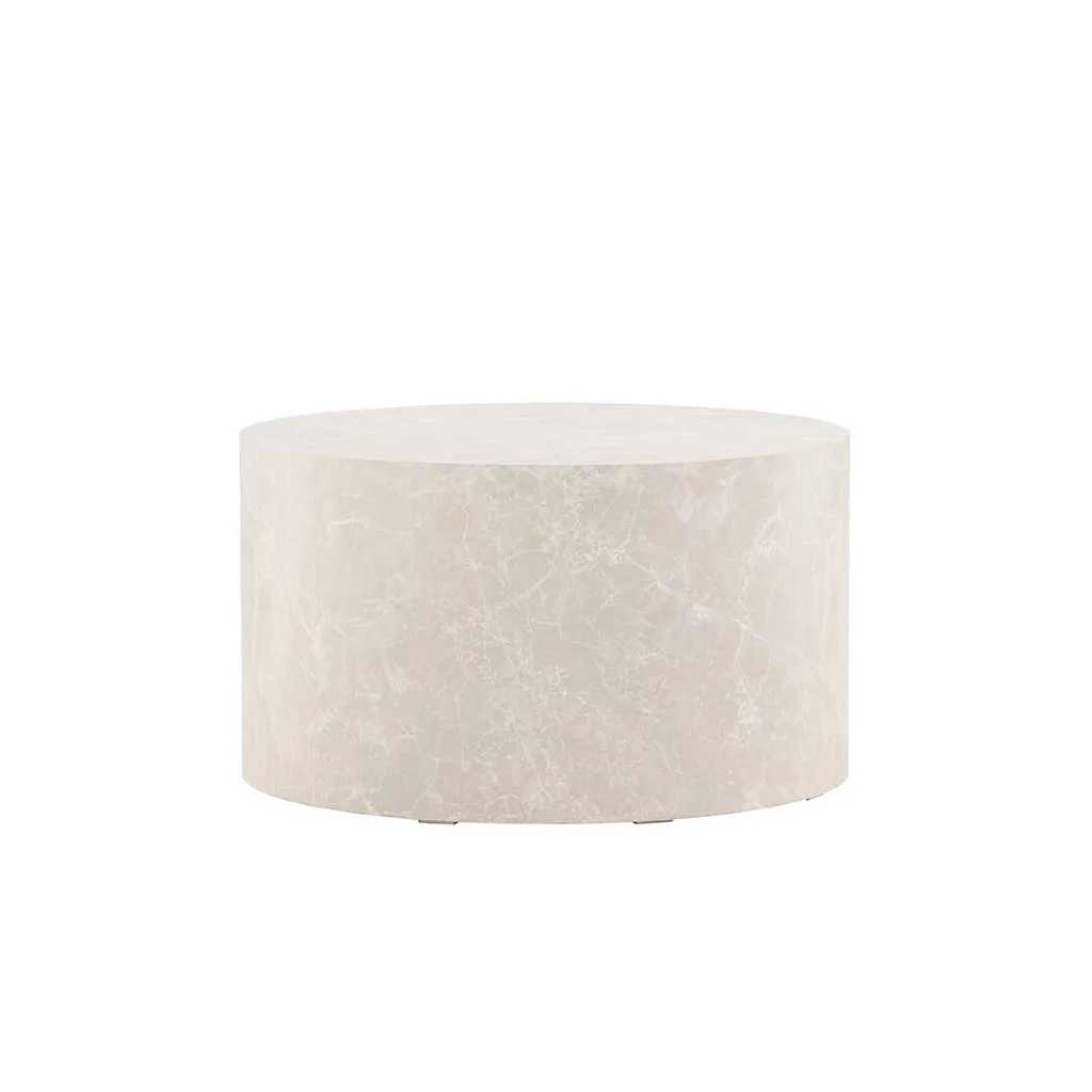 Petite Table Basse York Beige Ø80 cm - Finition Mate et Design Rond