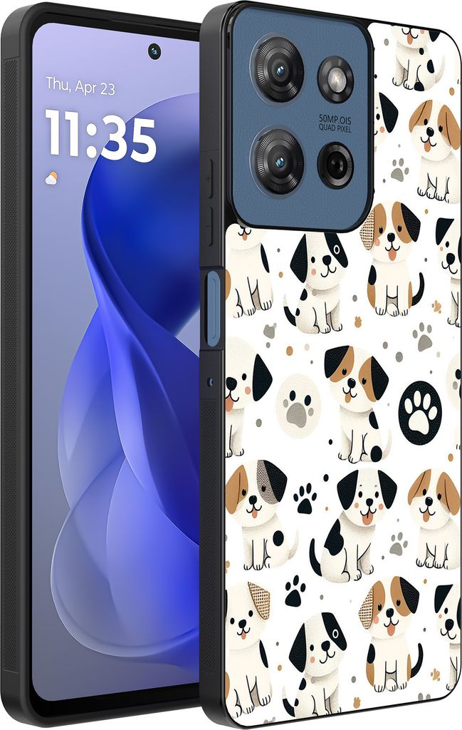 Smartphonica Handytasche Passend für Motorola Moto G Power 2025 / G Play 2025 mit Hundedruck - TPU Rückendeckung Fall Hund Design